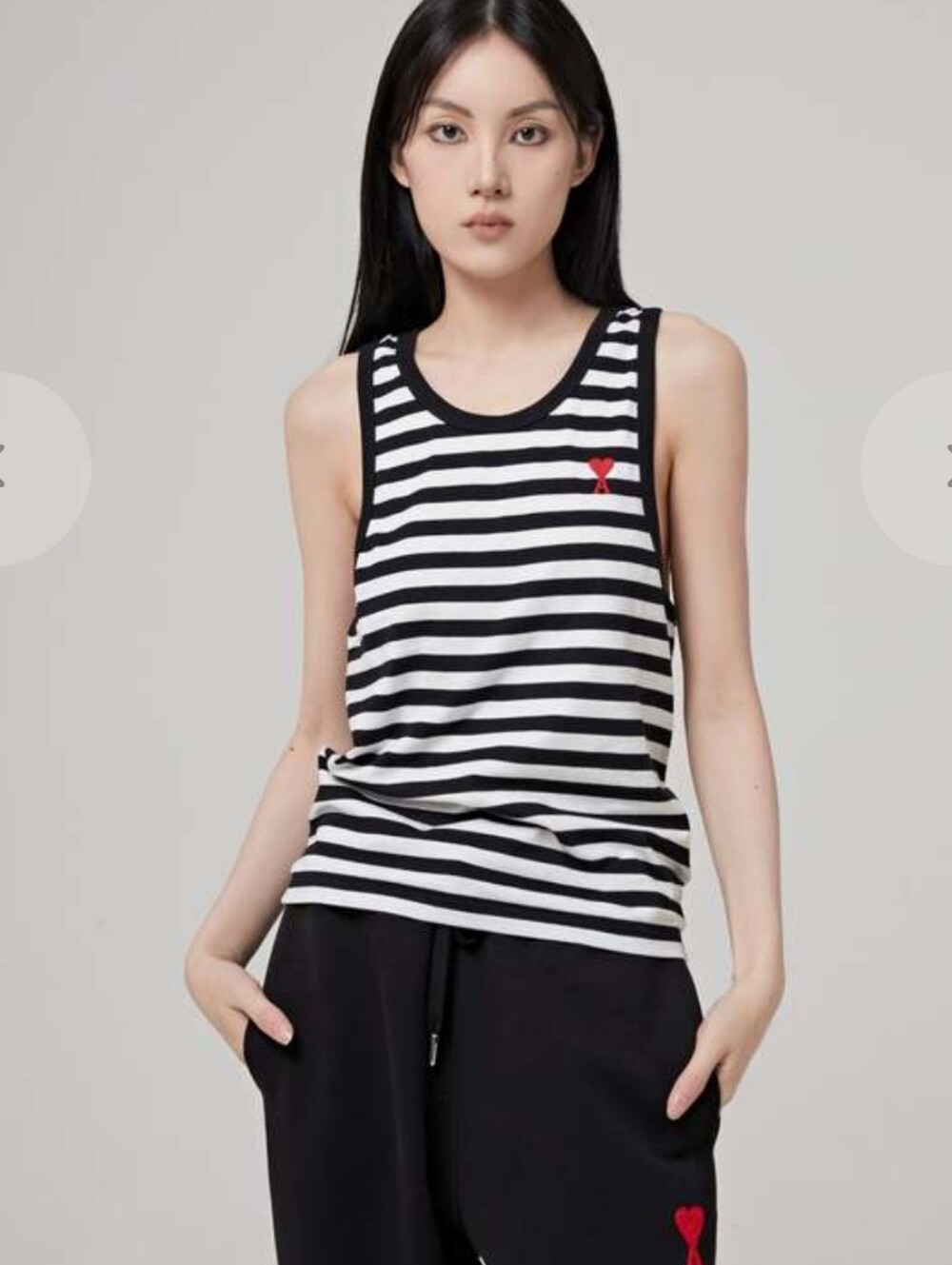 AMI Paris White & Black Ami de Cœur Tank Top NWOT SIZE XS